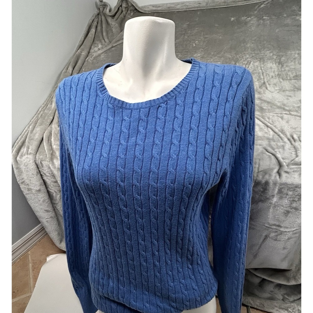 NW Merona Cable Knit Sweater Blue XXL CrewNeck Pullover runs small c measurement